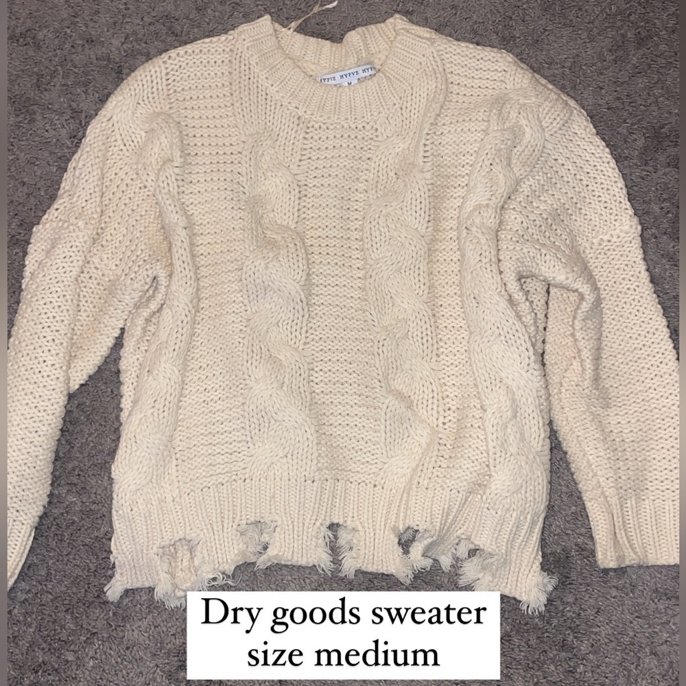 Dry Goods sweater. Cream. Size medium. Barely worn.